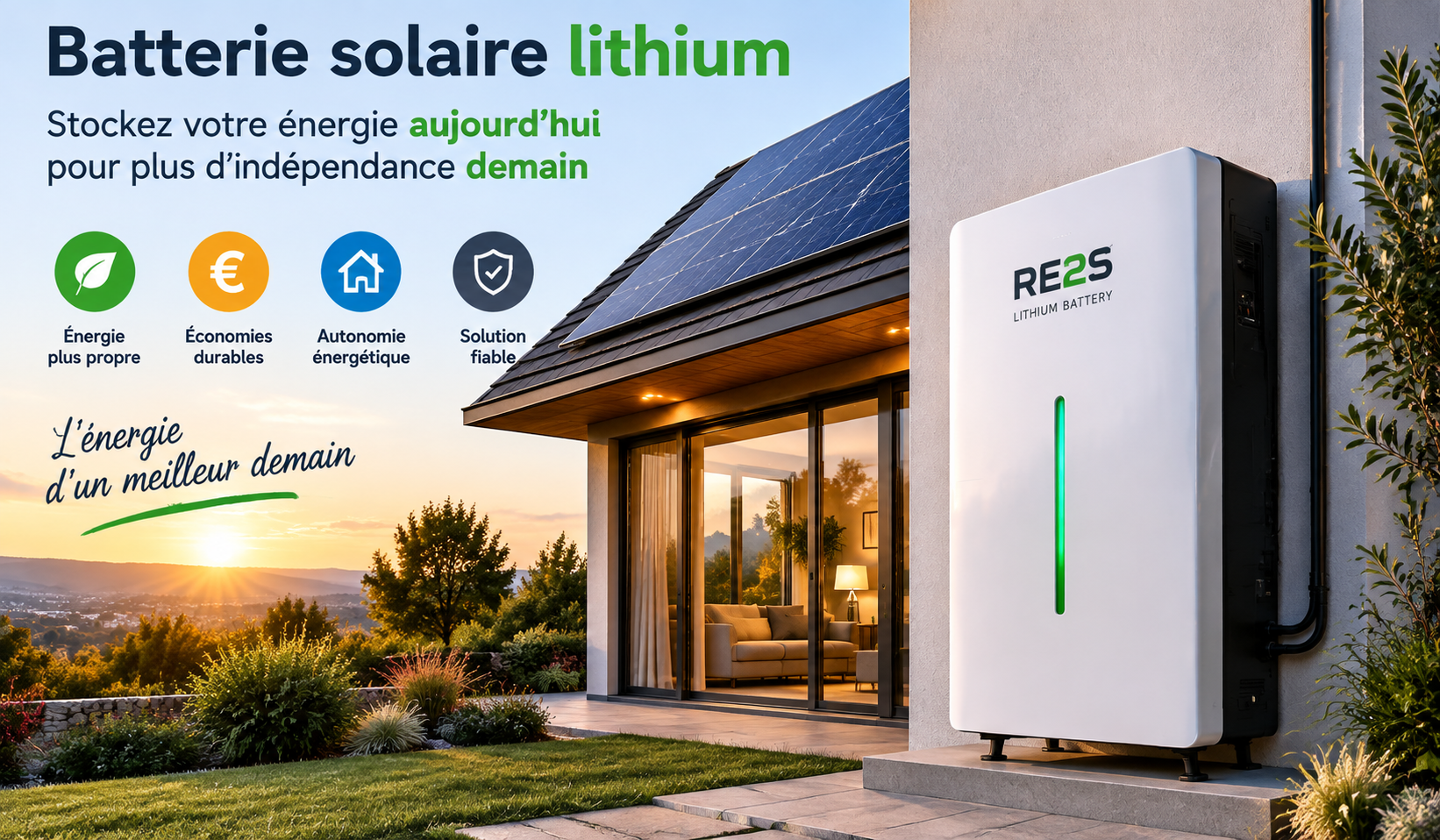 Batterie solaire lithium stockage photovoltaïque
